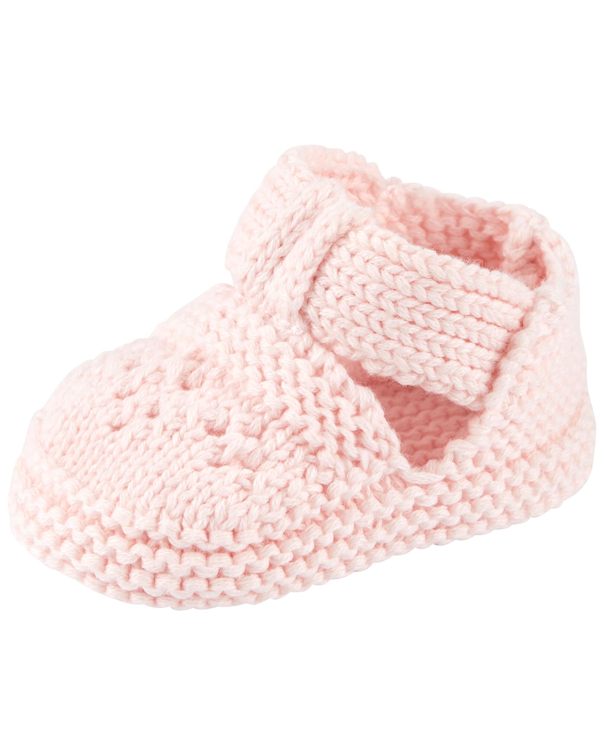 Pink Mary Jane Crochet Booties Carter s Oshkosh Canada