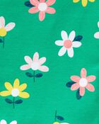 Pyjamas 4 pièces en coton ajusté à fleurs, image 2 sur 3 diapositives
