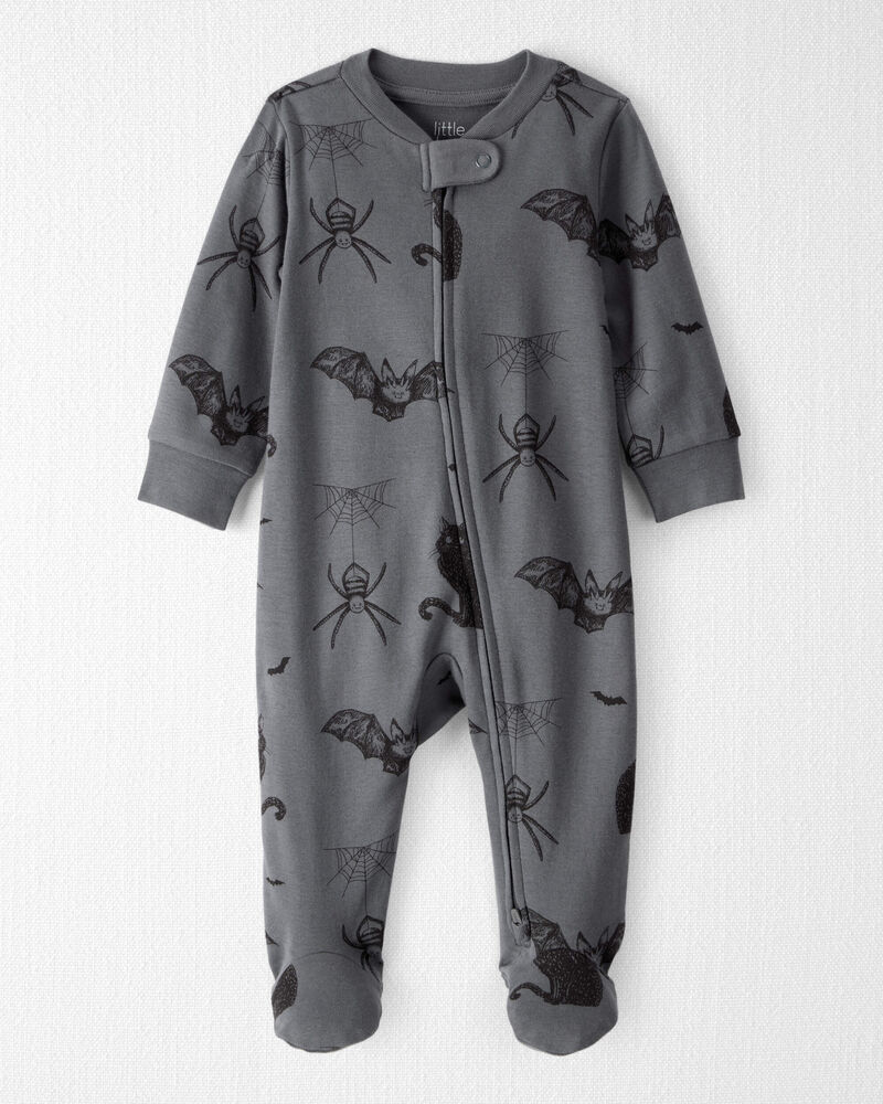 Baby Organic Cotton Sleepers in Spooky Creatures, image 1 of 4 slides