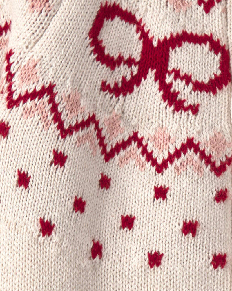 B&eacute;b&eacute; fille - Combinaison en tricot de coton biologique motif jacquard, image 4 sur 4 diapositives