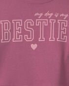 Filles - Chandail manches longues en jersey bouclette &agrave; motif &laquo;Bestie&raquo; - Rose, image 2 sur 2 diapositives