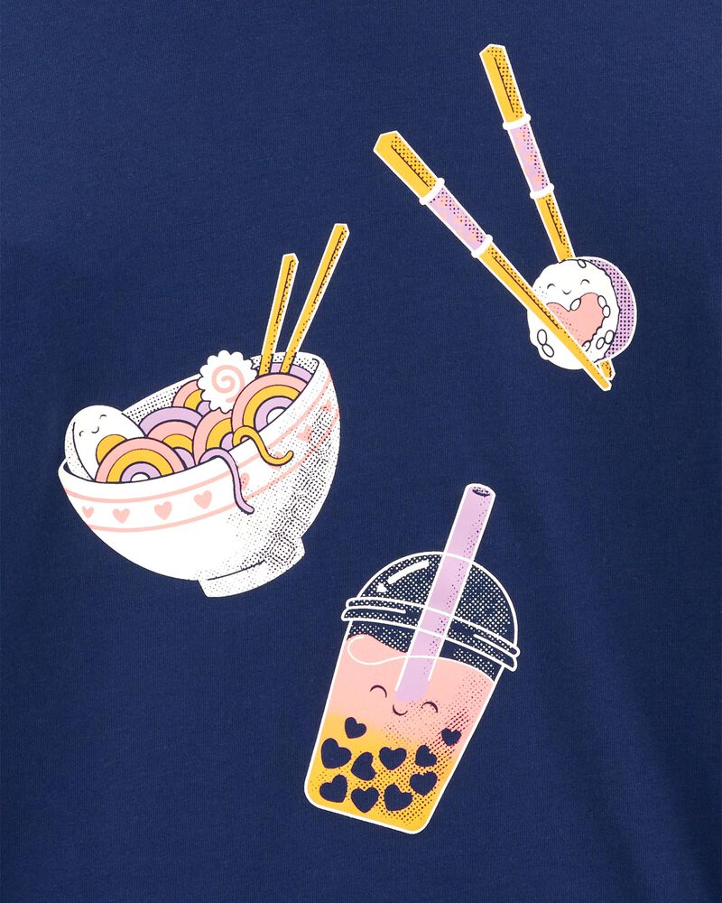 Kid Sushi Ramen Boba Cotton Blend Graphic Tee, image 2 of 3 slides