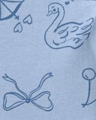 Toddler Girl Bow Icon Long-Sleeve Knit Dress - Blue, image 3 of 4 slides