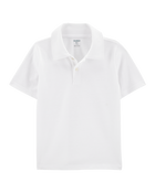 Kid Pique Uniform Polo Shirt - White, image 1 of 3 slides