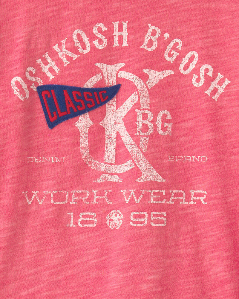 Gar&ccedil;ons - T-shirt &agrave; imprim&eacute; &laquo;OshKosh B'Gosh Workwear&raquo; - Rouge, image 2 sur 2 diapositives