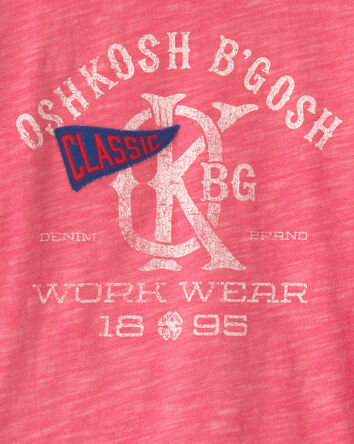 Gar&ccedil;ons - T-shirt &agrave; imprim&eacute; &laquo;OshKosh B'Gosh Workwear&raquo; - Rouge, 