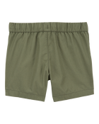 Toddler Pull-On Poplin Shorts - Olive, image 4 of 6 slides