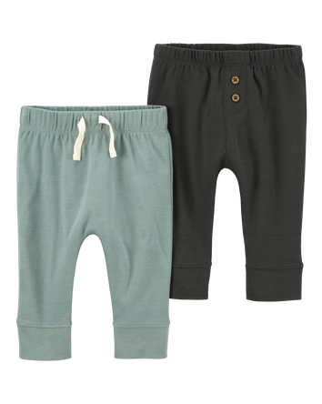 Baby 2-Pack Pull-On Cotton Pants, 