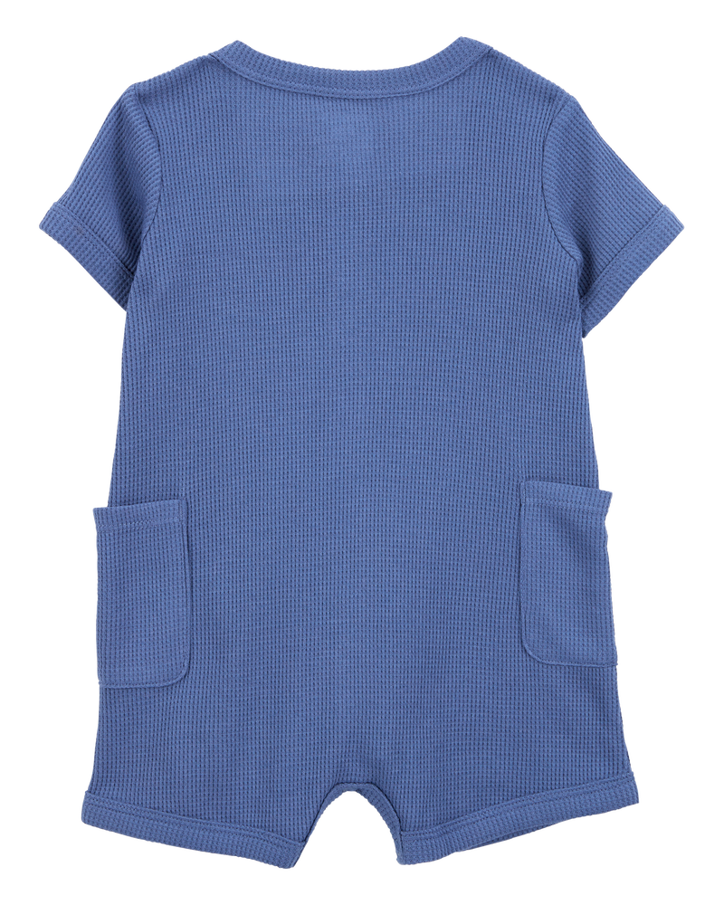 Baby Boy Short-Sleeve Romper - Navy, image 2 of 4 slides