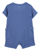 Baby Boy Short-Sleeve Romper - Navy, image 2 of 4 slides