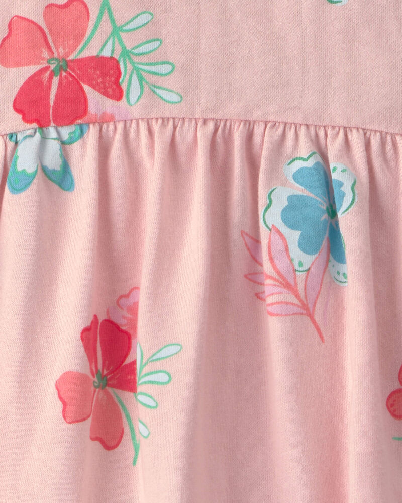 B&eacute;b&eacute; fille - Robe cache-couche sans manches &agrave; motif floral - Rose, image 2 sur 2 diapositives