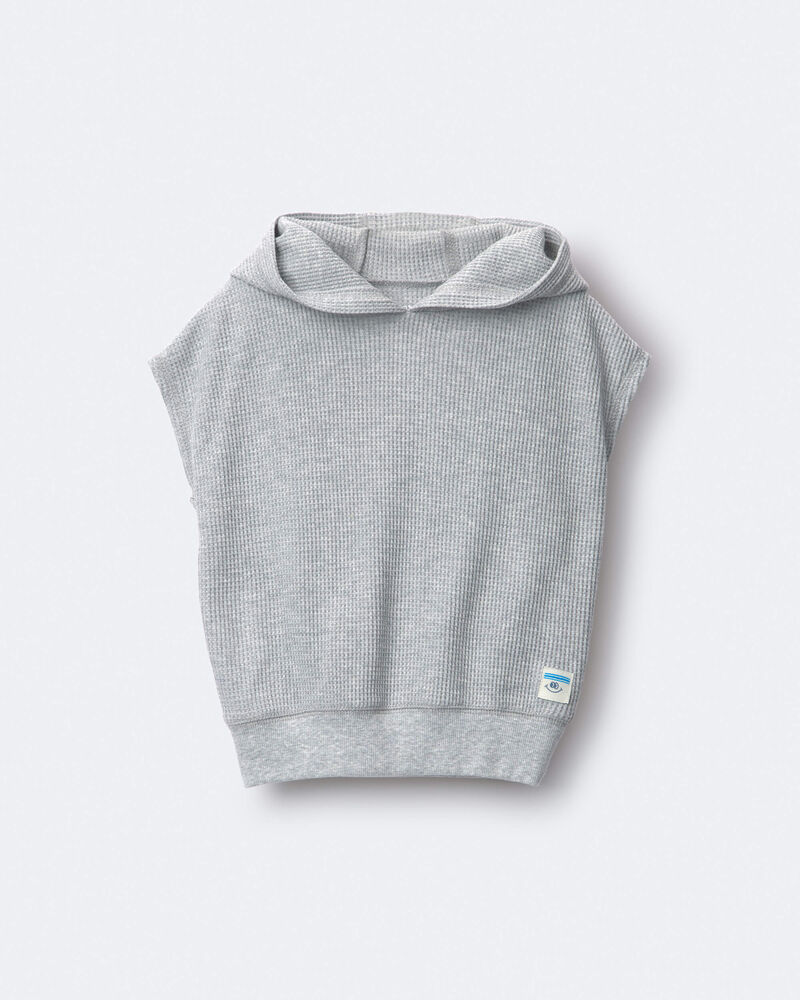 Toddler Waffle Knit Hooded Top - Heather Grey, image 2 of 6 slides