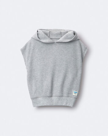 Toddler Waffle Knit Hooded Top - Heather Grey, 