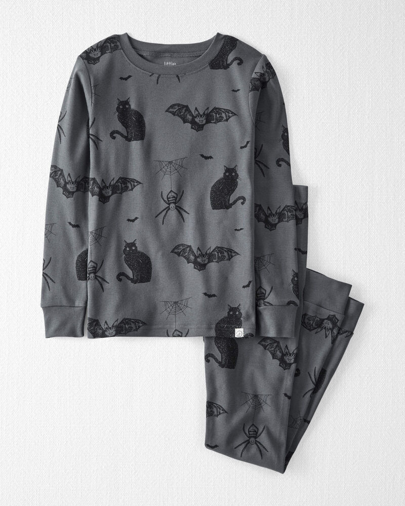 Kids 2-Piece Organic Cotton Pajamas in Spooky Creatures, image 1 of 4 slides