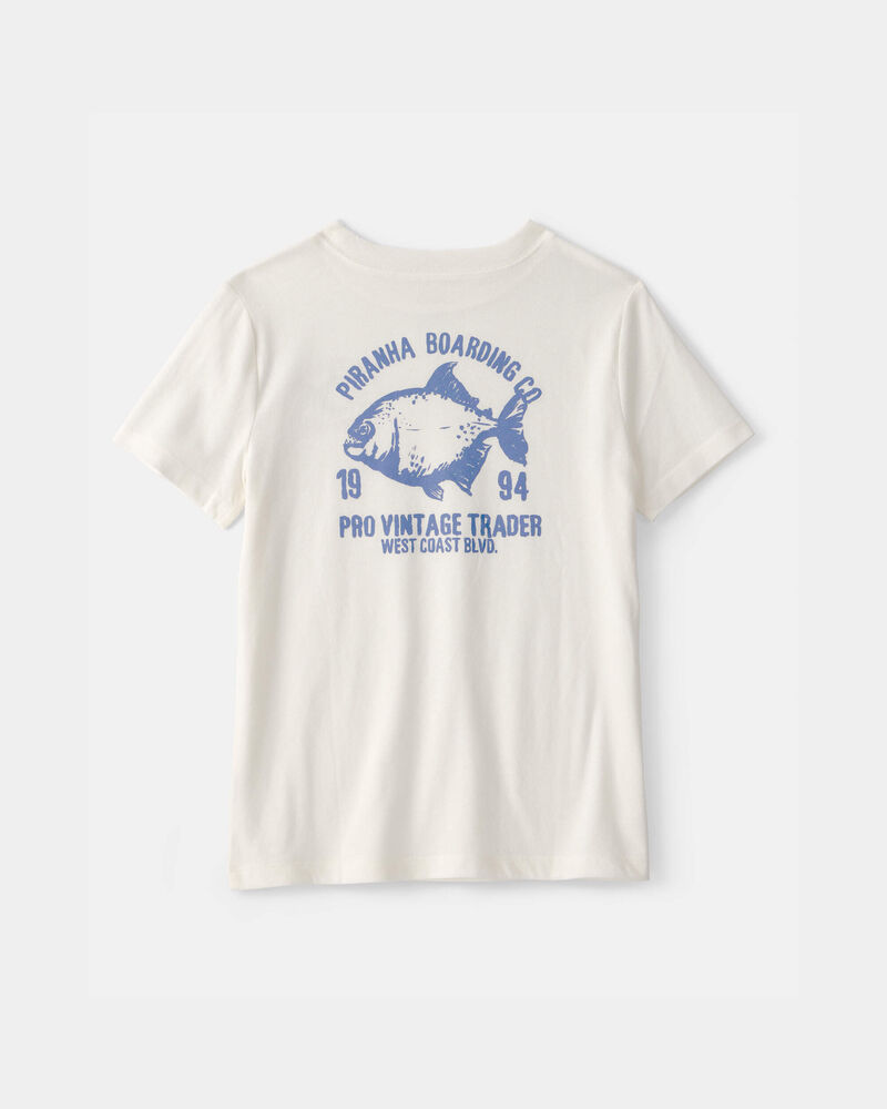 Boys Piranha Graphic Tee - Ivory, image 2 of 5 slides