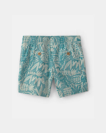 Tout-petit gar&ccedil;on - Short en lin &agrave; motif ananas - Bleu, 