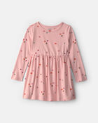 Toute-petite fille - Robe manches longues &agrave; imprim&eacute; citrouille - Rose, image 1 sur 3 diapositives