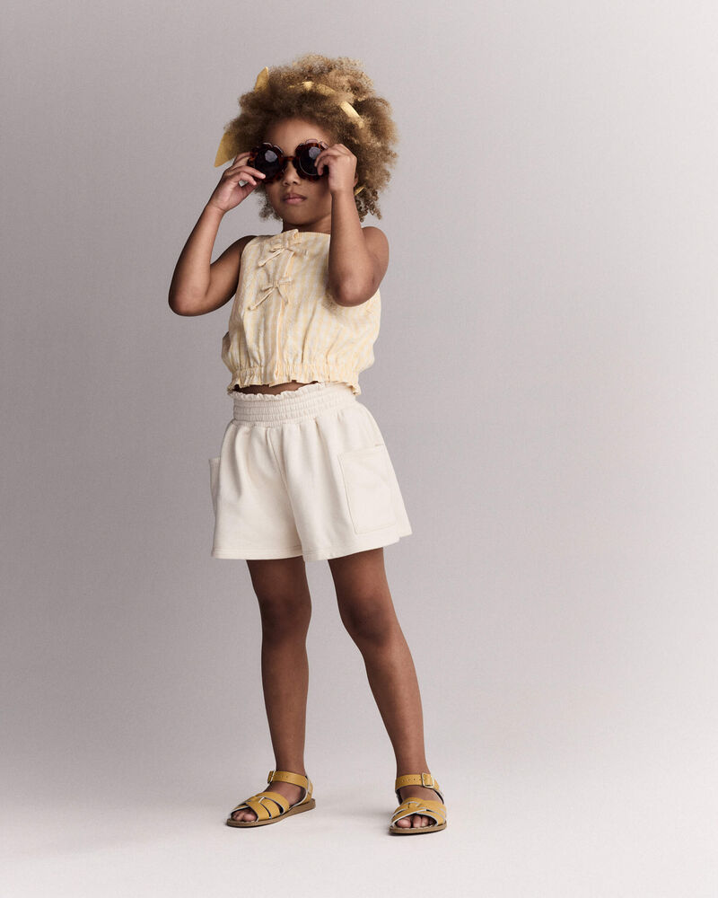 Tout-petit fille - Short ample en molleton avec poches - Cr&egrave;me, image 4 sur 7 diapositives