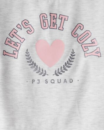 Girls Heart Fleece Loose Fit 2-Piece Pyjamas, 