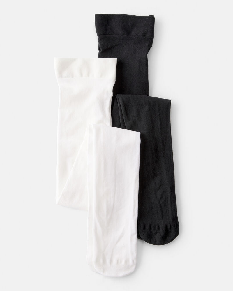 Girls 2-Pack Tights - Black/White , image 1 of 4 slides