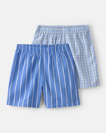 Gar&ccedil;ons - Emballage de 2 Shorts de Pyjama Ray&eacute;s - Bleu, 