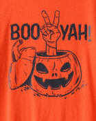 Boys Halloween Boo Yah Long-Sleeve Graphic Tee - Orange, image 2 of 3 slides