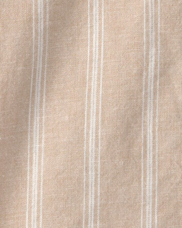 Toddler Boy Striped Linen Button-Down Shirt - Brown, 