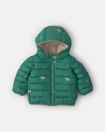 Baby Boy Midweight Packable Puffer- Green
, 