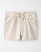 Toddler Boy Organic Cotton Shorts in Cream, image 1 of 5 slides