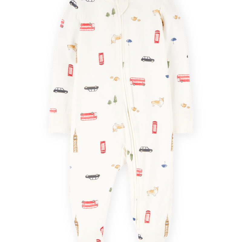 Baby London Print 2-Way Zip PurelySoft Sleeper Pyjamas