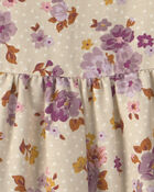 B&eacute;b&eacute; fille - Ensemble 2 pi&egrave;ces robe manches longues en serg&eacute; &agrave; motif floral &ndash; Cr&egrave;me, image 5 sur 5 diapositives