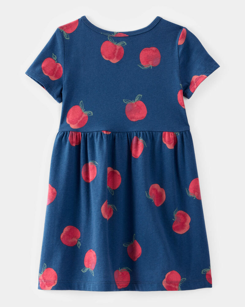 Toddler Girl Apple Print Dress, image 2 of 4 slides