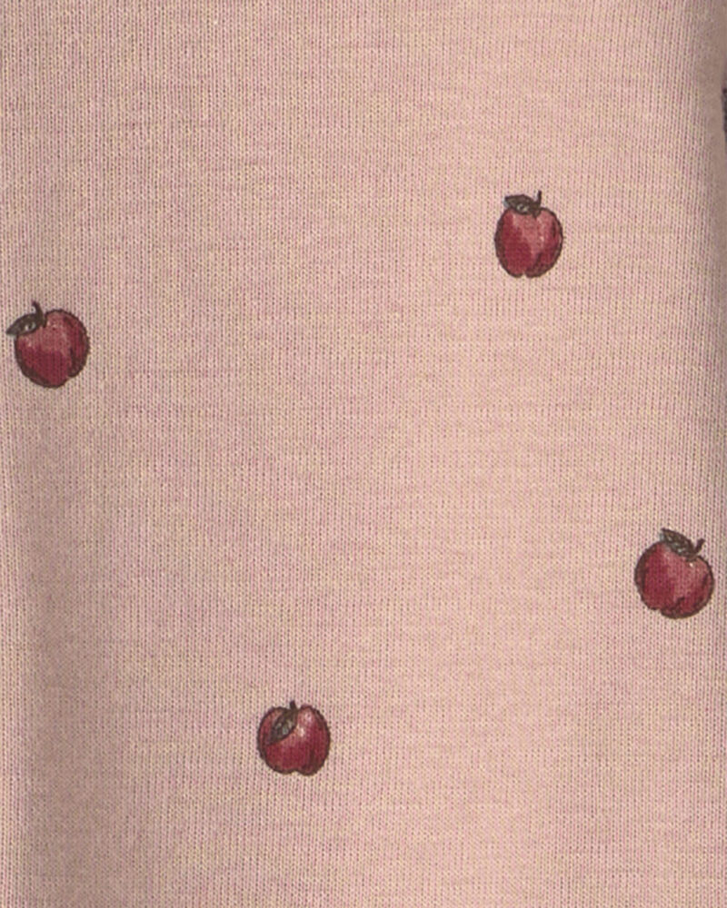 B&eacute;b&eacute; fille - Grenouill&egrave;re en coton biologique &agrave; motif Pommes roses, image 4 sur 4 diapositives