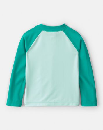 Toddler Boy Whale Long-Sleeve Rashguard Top - Green, 