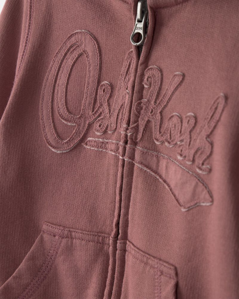 Toddler OshKosh Logo Hooded Zip-Up Jacket - Brown, image 2 of 4 slides