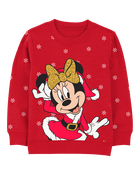 Kid Minnie Mouse Christmas Pullover, image 1 of 3 slides