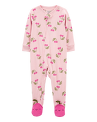Toddler 1-Piece Cherry Fleece Footie Pyjamas, image 1 of 5 slides