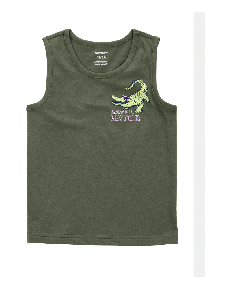 Toddler Alligator Graphic Tank - Green, image 1 of 3 slides