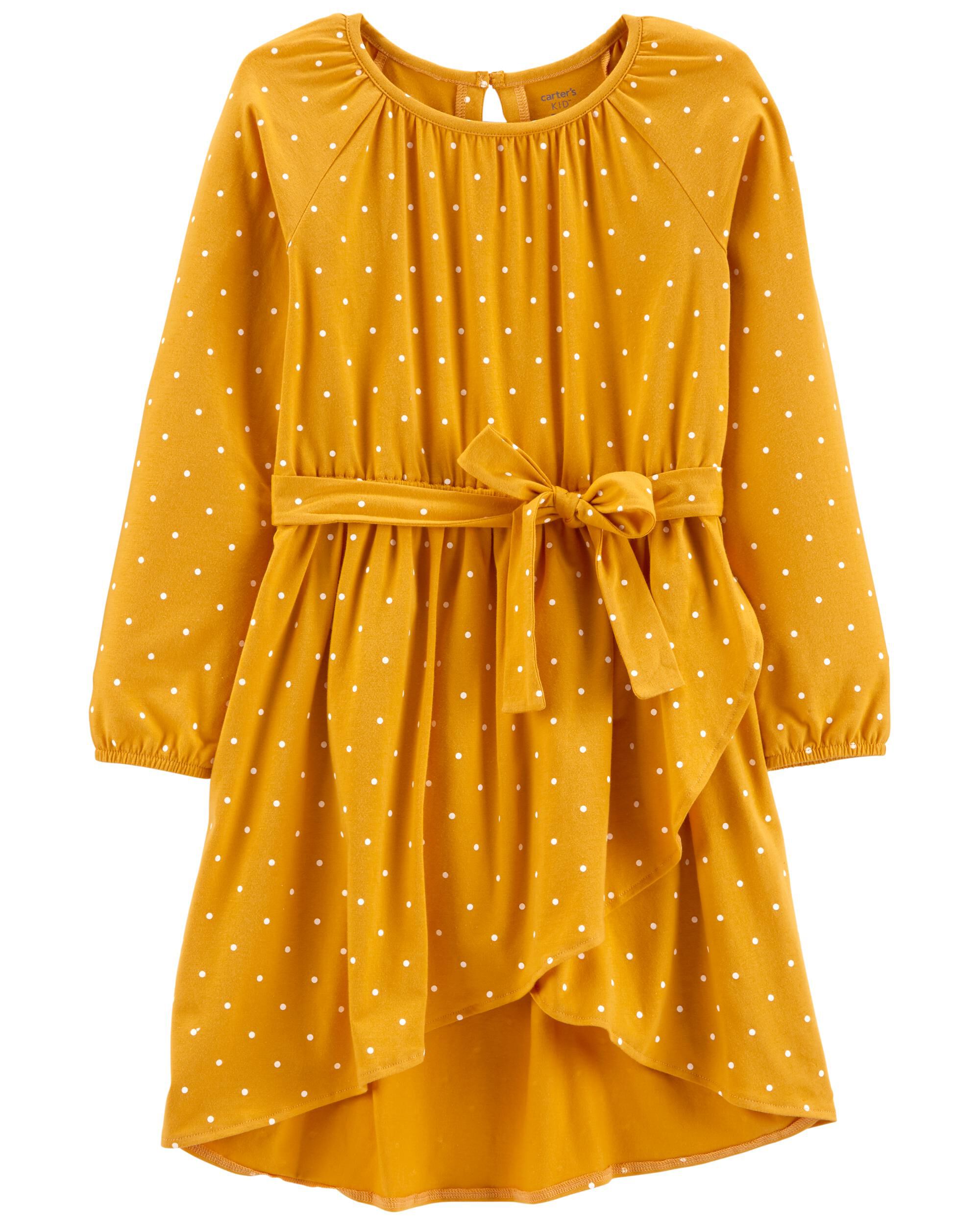 Kids yellow polka dot dress hot sale