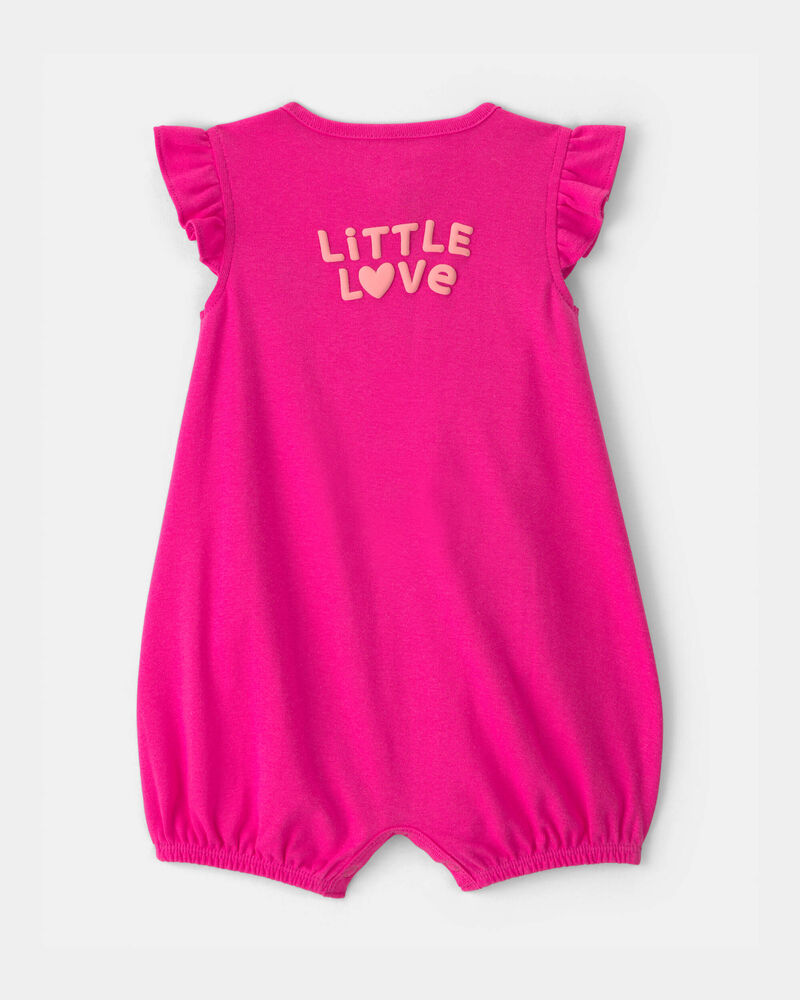 Baby Girl 'Little Love' Heart Sleeveless Romper - Pink, image 2 of 6 slides