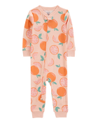 Baby Orange Print Snug Fit Cotton 1-Piece Pyjamas, image 1 of 4 slides