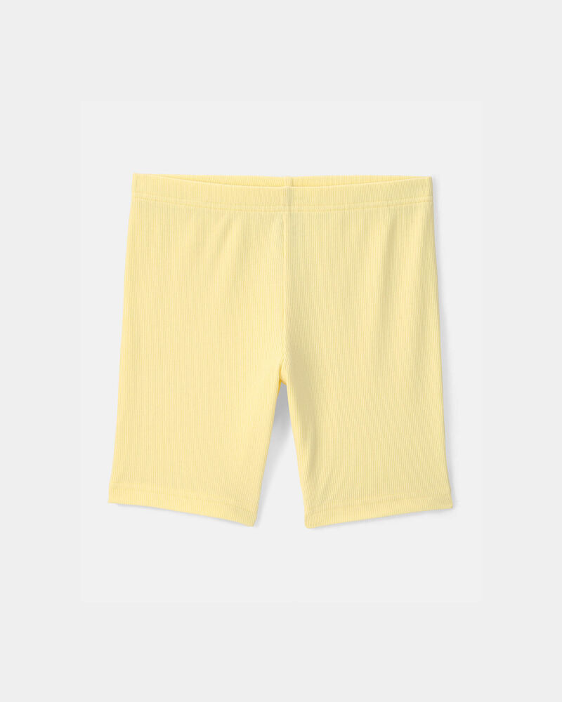 Girls Solid Bike Shorts - Yellow, image 1 of 4 slides