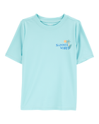 Kid Summer Vibes Short-Sleeve Rashguard - Blue, image 1 of 3 slides