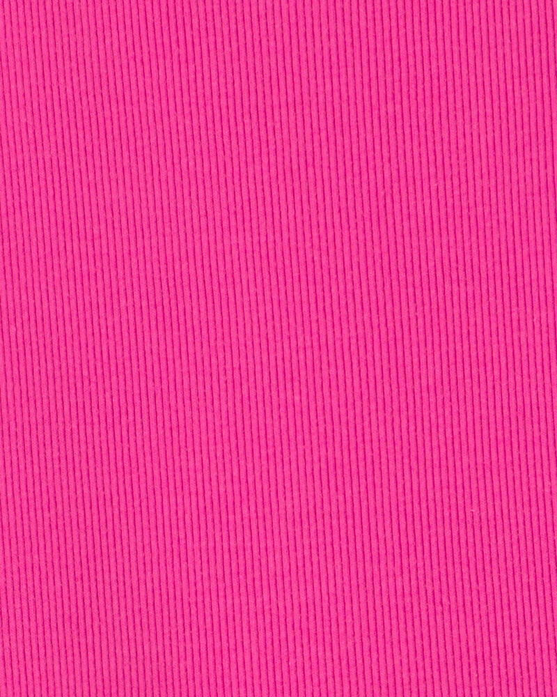 Filles - Robe manches courtes en tissu c&ocirc;tel&eacute; - Rose, image 3 sur 3 diapositives