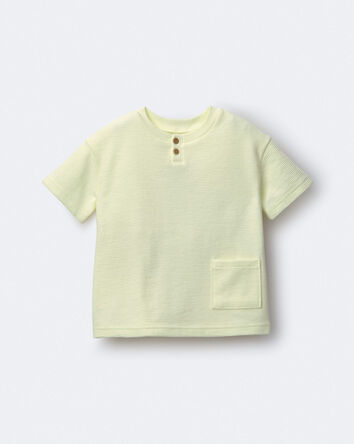 Toddler Boy Henley Tee with Pocket - Yellow, 