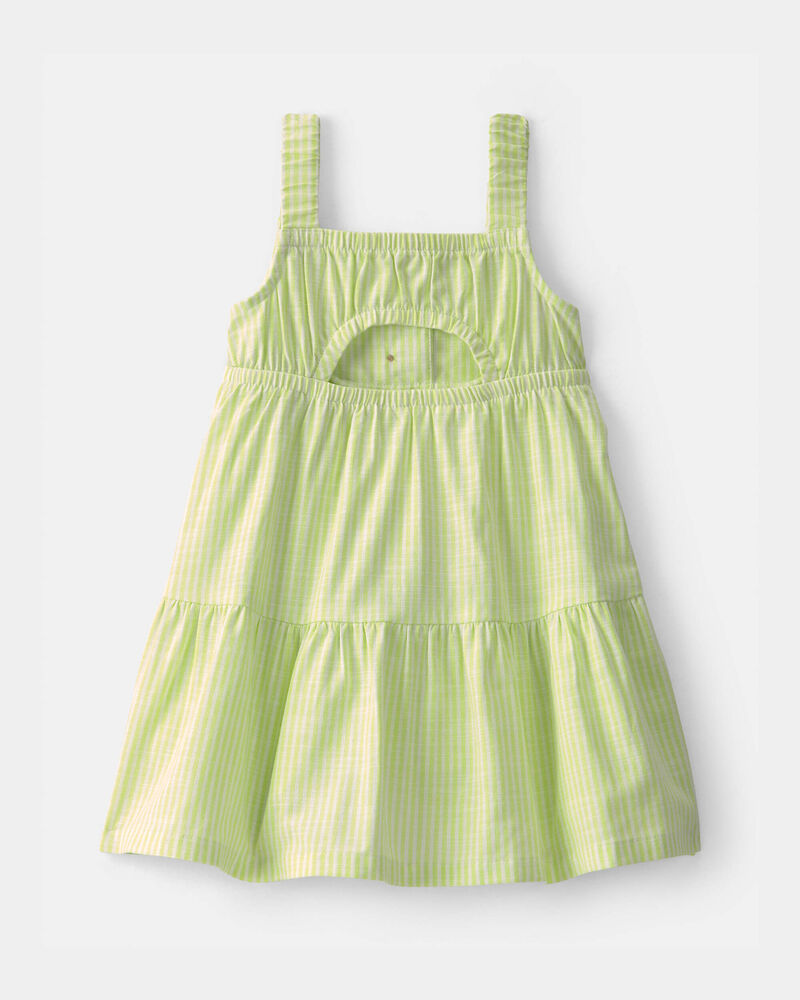 B&eacute;b&eacute; fille - Robe &agrave; &eacute;tages et rayures - Vert, image 2 sur 4 diapositives