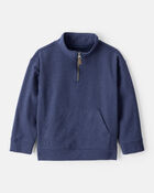 Boys Long-Sleeve Quarter-Zip Pullover Sweatshirt - Navy, image 1 of 3 slides
