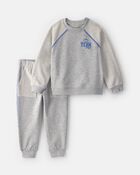 Toddler Boy 2-Piece 'Team Player' French Terry Sweatshirt & Pant Set - Grey, image 1 of 7 slides
