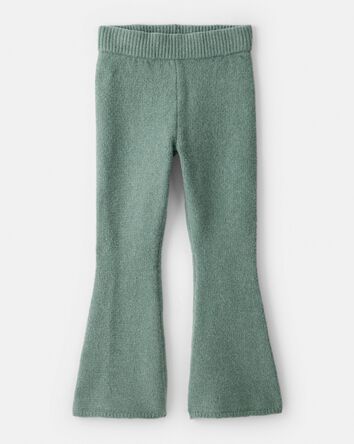Girls Flared Sweater Knit Pants - Green, 