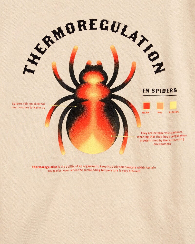 Kid Spider Cotton Blend Long-Sleeve Tee - Khaki, image 2 of 3 slides